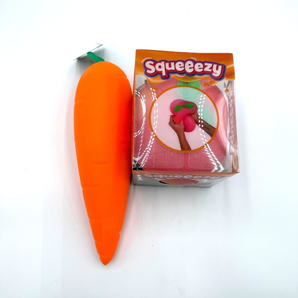 SunnyDays Jumbo Squeezy Carrot And Peach Set Easter Orange Squishy TikTok Viral